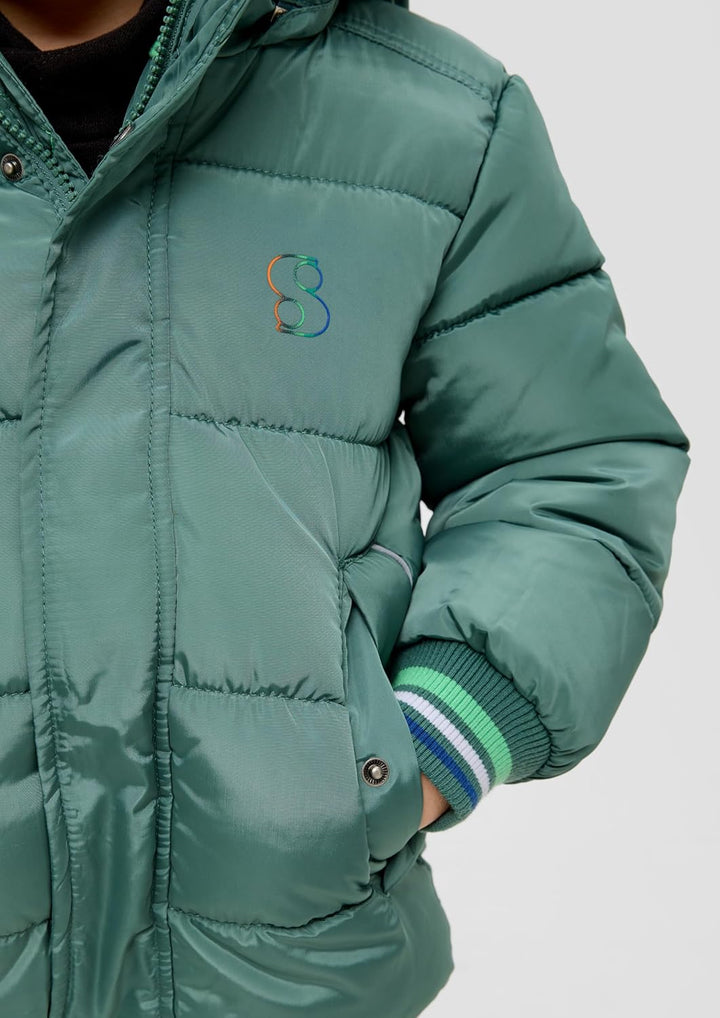 s.Oliver Steppjacke mit abnehmbarem Kunstfell 80 BLUE GREEN, 80 BLUE GREEN