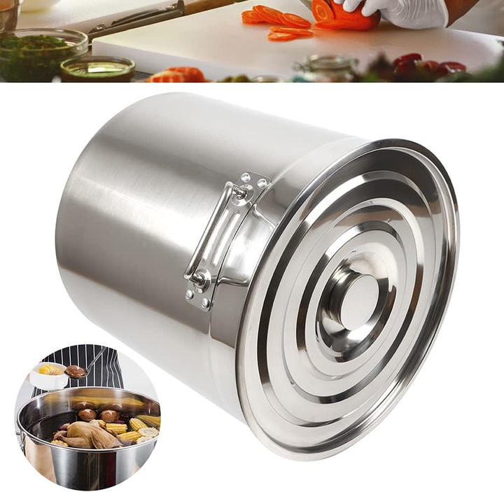 50L Suppentopf, Grosse Kapazität Gastronomie Kochtopf mit Metalldeckel Edelstahl Kochtöpfe für Induk