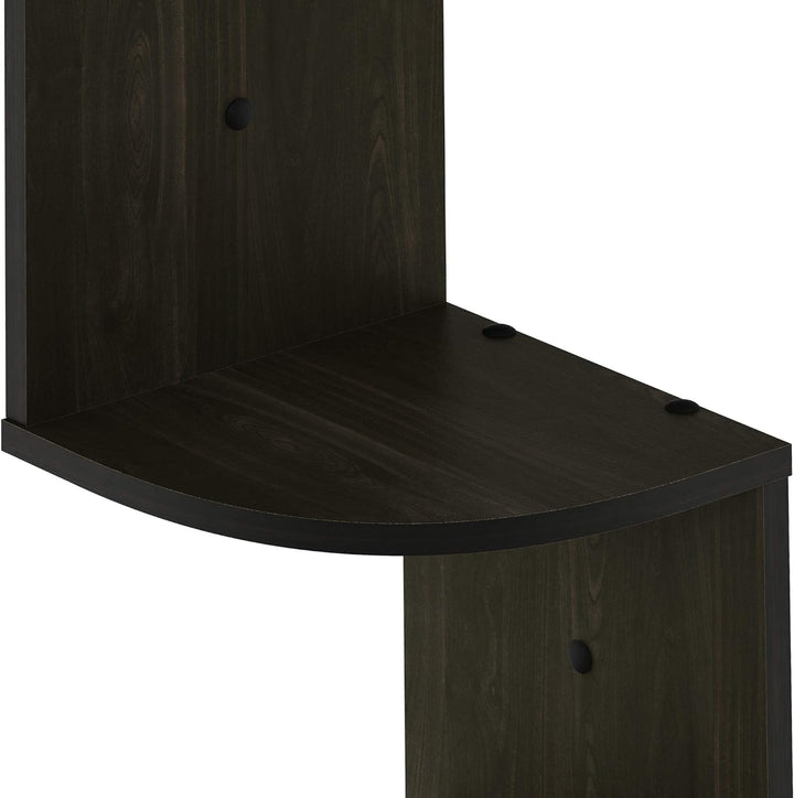 Furinno Rossi 3-stufiges Wandregal-Set, 2er-Set, holz, Espresso, 19.81 x 19.81 x 82.55 cm 19.81 x 19