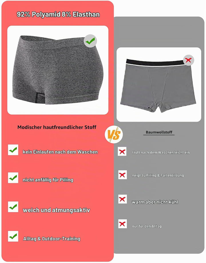 ALL OF ME 4er Pack Boxershorts Damen Boyshorts Damen Hohe Taille Hipster Unterwäsche Panties Frauen
