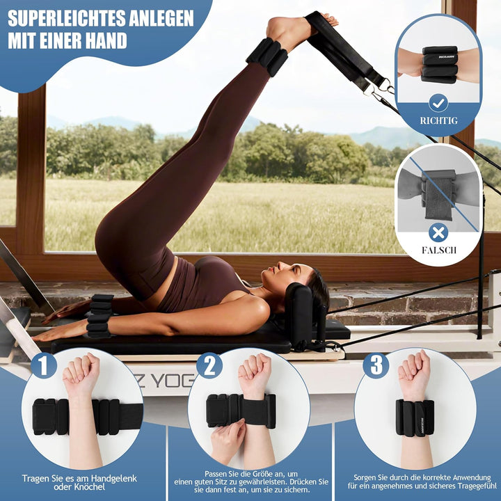 BECOJADDE Gewichtsmanschetten fuss 0.45 KG / 0.9 KG Je Gewichte für Beine und Arme Set 2 Ankle Weigh