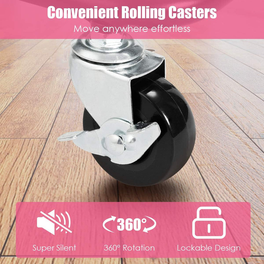 GOPLUS 3-stöckiger Servierwagen mit Rollen, Küchenwagen Metall, Rollwagen für Badezimmer, Küche, Kin