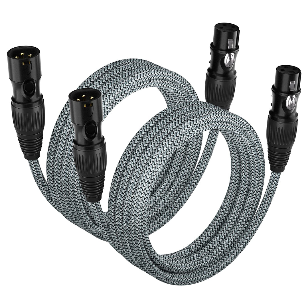 XLR -Kabel 2Pack 5m, Mikrofonkabel Nylon geflochtenes XLR -Mann bis weiblich ausgewogenes 3 -pin -XL