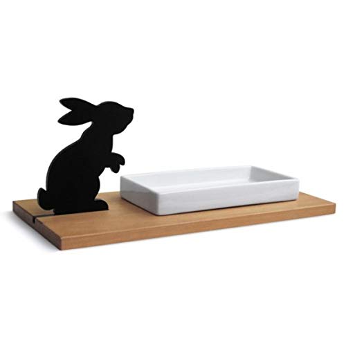 Side by Side - Keksschale, Kresseschale - Plätzchenschale - Hase - Holz, Porzellan