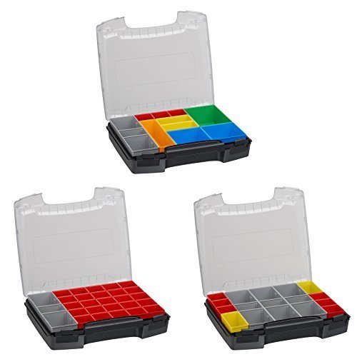 Bosch Sortimo Insetboxenset | i-BOXX 72 3er Set (schwarz) mit Insetboxen A3, H3 & I3 | Für i-BOXX RA