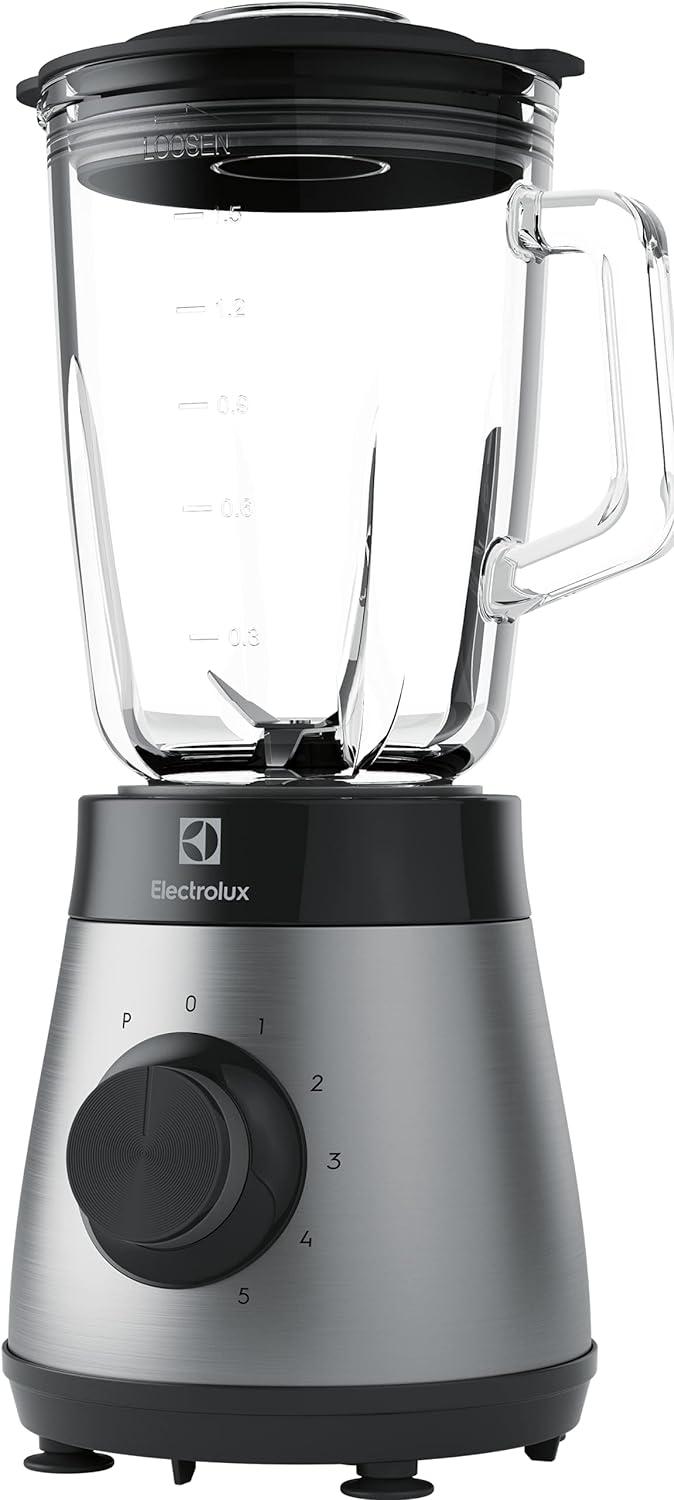 Electrolux 910003632 E4TB1-6ST Standmixer mit TruFlow Klingen, Kunststoff, grau, Metal