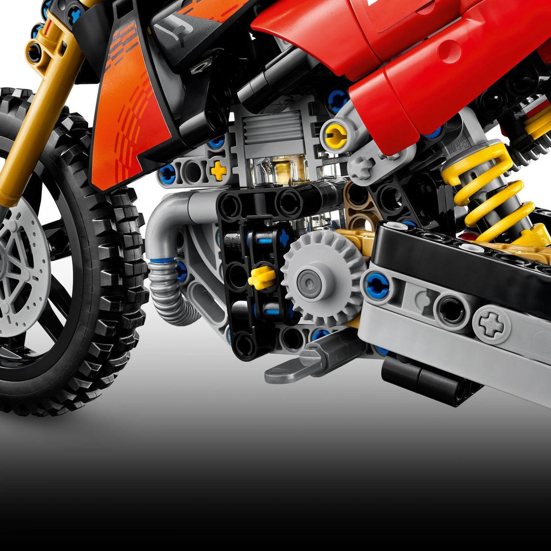 LEGO Technic Ducati Desmo450 MX Factory Motorrad Modellbausatz - Mit Motorrad Spielzeug mit Lenkung