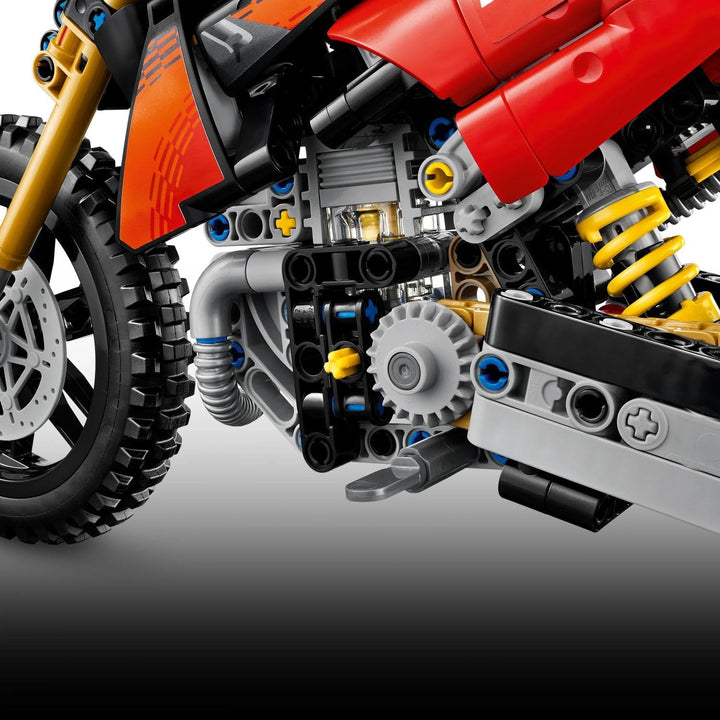 LEGO Technic Ducati Desmo450 MX Factory Motorrad Modellbausatz - Mit Motorrad Spielzeug mit Lenkung