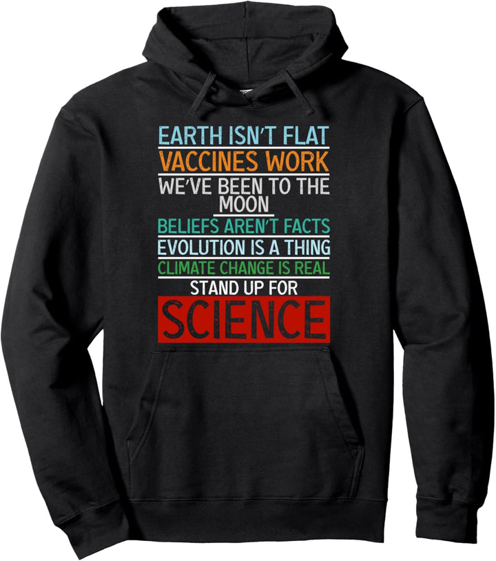 Earth Isn'T Flat Stand Up For Science Real Earth Day 2021 Pullover Hoodie