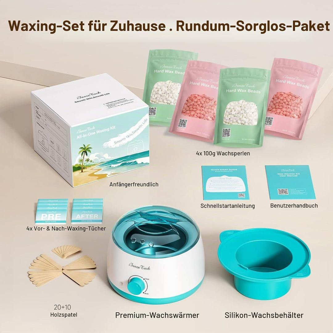 Waxing-Set, Wachs Haarentfernung für Frauen Männer: Professionelles Wax set, Ganzkörper Haarentfernu