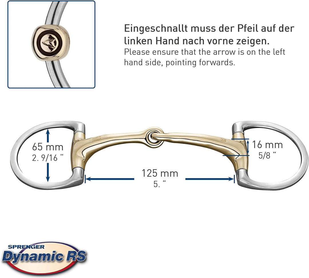 SPRENGER Dynamic RS Olivenkopf Gebiss 16 mm (Sensogan) 1 Stück (1er Pack) silber, 1 Stück (1er Pack)
