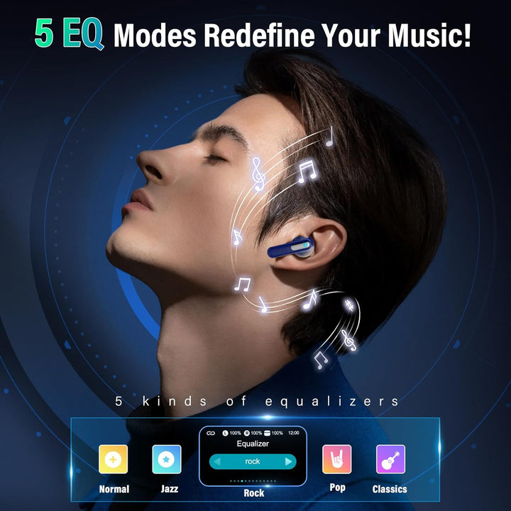 ZYHKON Bluetooth Kopfhörer mit Touchscreen, In Ear Kopfhörer Kabellos Bluetooth 5.4 mit ANC/ENC Mic