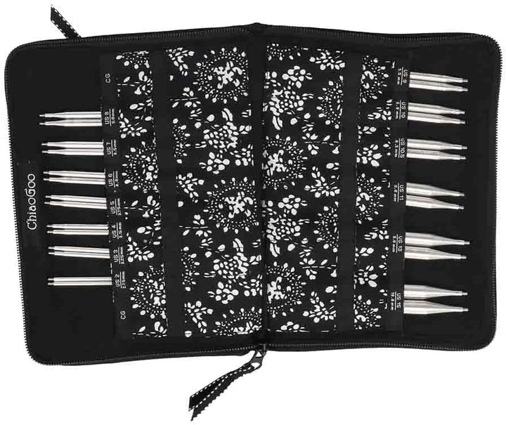 CHIAOGOO Nadelset auswechselbare Nadelspitzen Twist RED LACE Edelstahl Small, Black, S Single, Singl