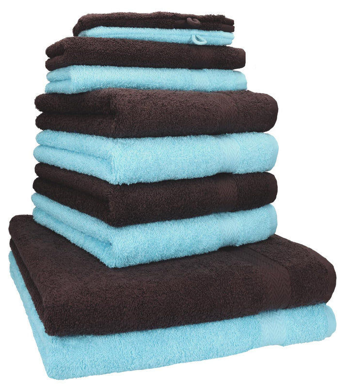 Betz 10-TLG. Handtuch-Set Premium 100% Baumwolle 2 Duschtücher 4 Handtücher 2 Gästetücher 2 Waschhan