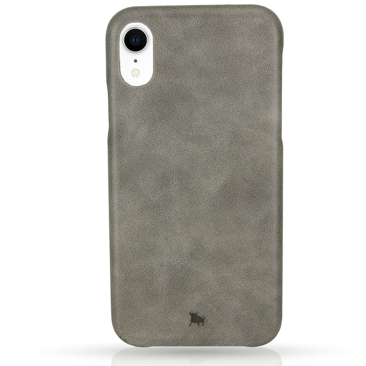 BULLAZO Menor Classic – Edle Hülle aus Leder, Kompatibel mit iPhone XR 10R, Grau, Grau