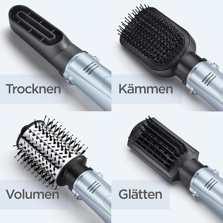 BaByliss Hydro Fusion Smooth & Shape Warmluftbürste mit 4 Aufsätzen zum Föhnen, Glätten, Volumen und