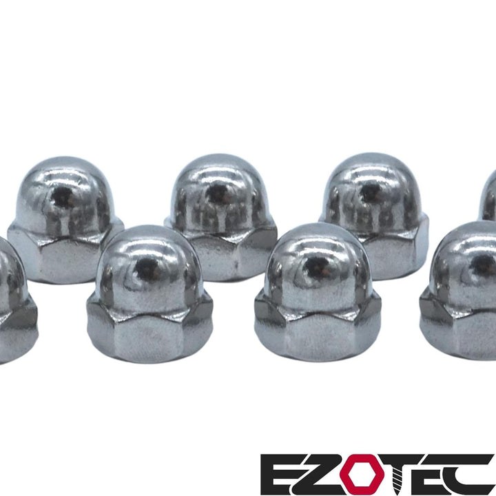 EZOTec - 50 Stück Hutmuttern hohe Form M12 DIN 1587 - Edelstahl V2A A2 - Schlüsselweite (SW) 19 M12