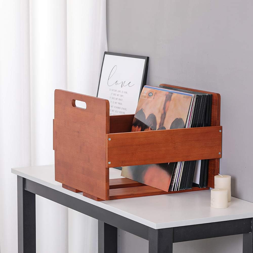 Artliving Schallplatten Aufbewahrung Vinyl LP Box - Schallplattenständer Holz - 41 x 38,5 x 31cm - S