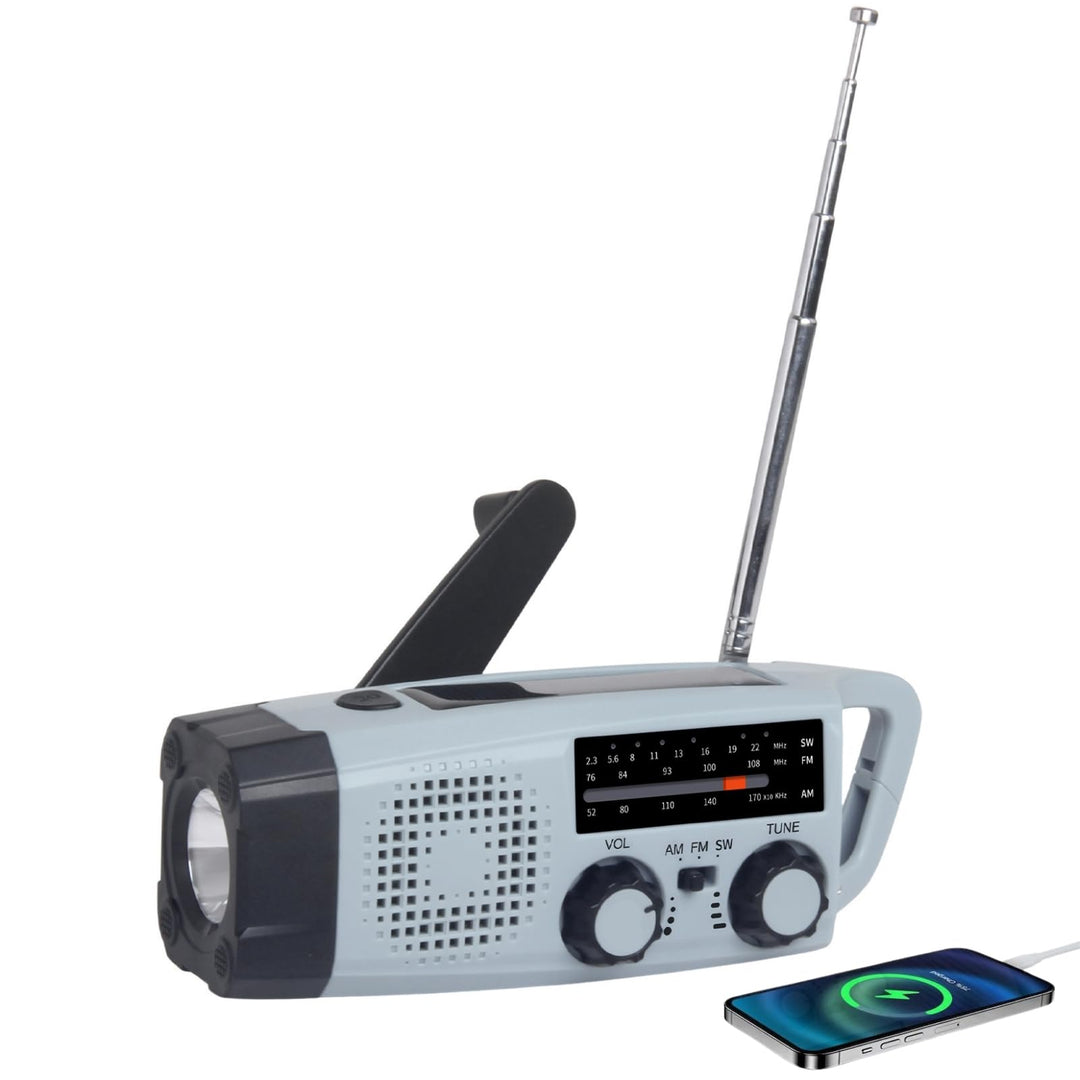 Notfallradio, FM AM SW NOAA Solar Radio Tragbar Kurbelradio mit LED Taschenlampe USB Handy Ladegerät