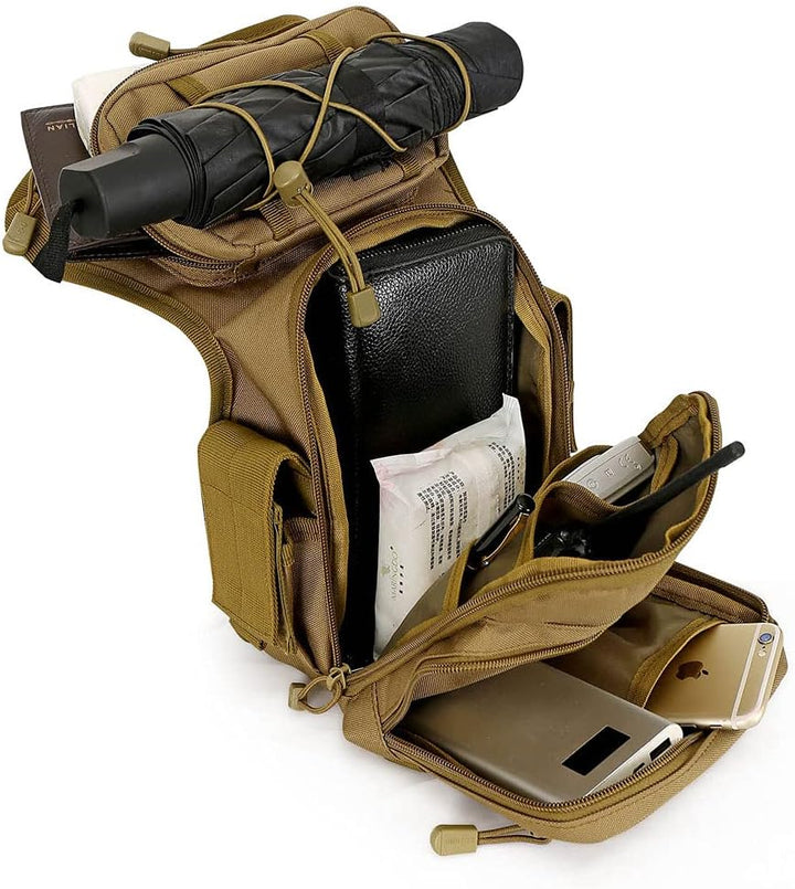 Taktische Beintasche für Damen und Herren, Outdoor, Reisen, Wandern, schwarz,, Schwarz
