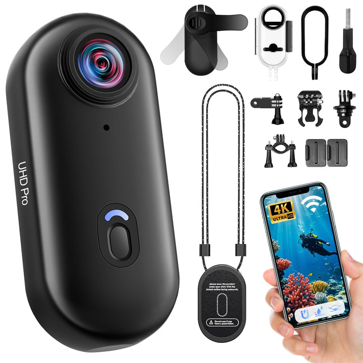 Action Cam 4K, Sportkamera WLAN 120° 1080P HD, Mini Action Kamera WiFi Fahrrad Motorrad Helmkamera,