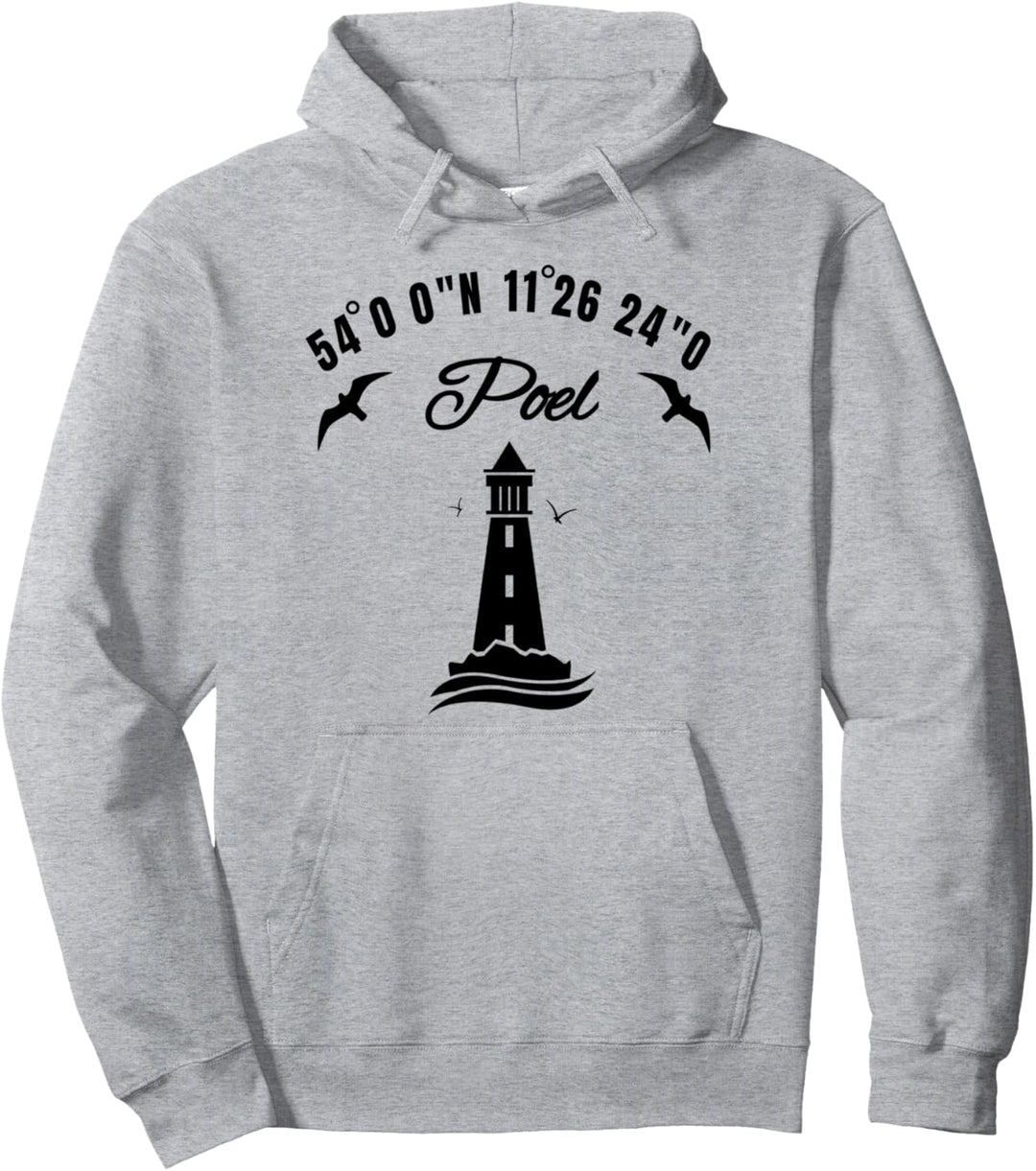 Poel Koordinaten Leuchtturm Möwe Ostsee Insel Poel Urlaub Pullover Hoodie