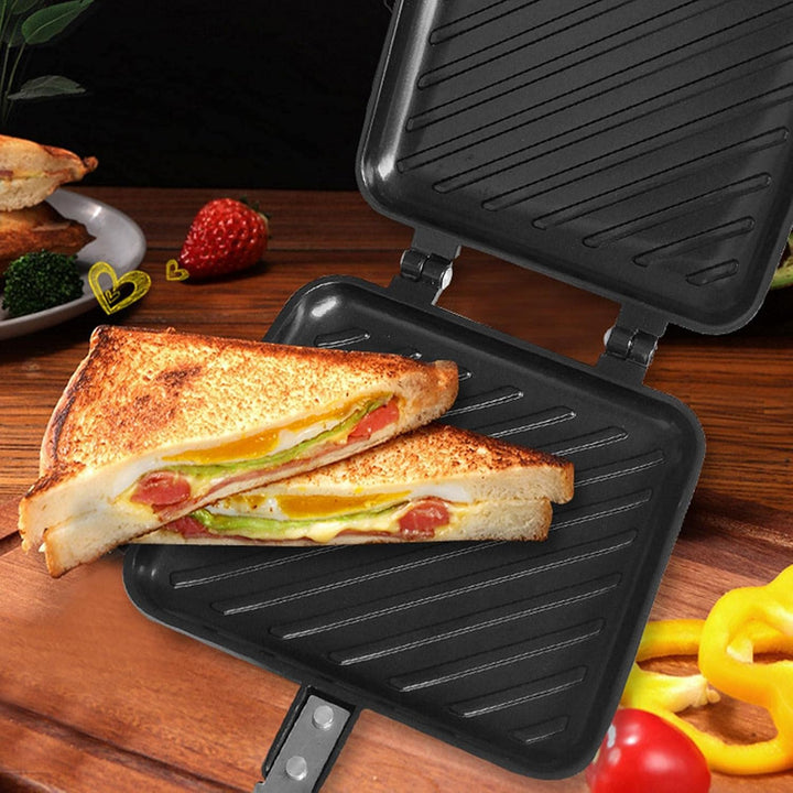 eginvic Sandwich Toaster Sandwich Grillpfanne Camping Toaster Sandwich Maker Pan Mit Griff Nonstick