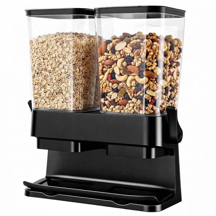 Sinceroduct Müslispender 2er Pack, Doppelte 3L luftdichte Müsli-Speicherkiste, Grosse Kapazität Klar