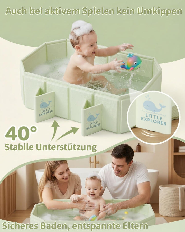 Faltbare Babybadewanne für Babys & Kleinkinder von 0–6 Jahren, Klappbare Kinderbadewanne für Bad & D