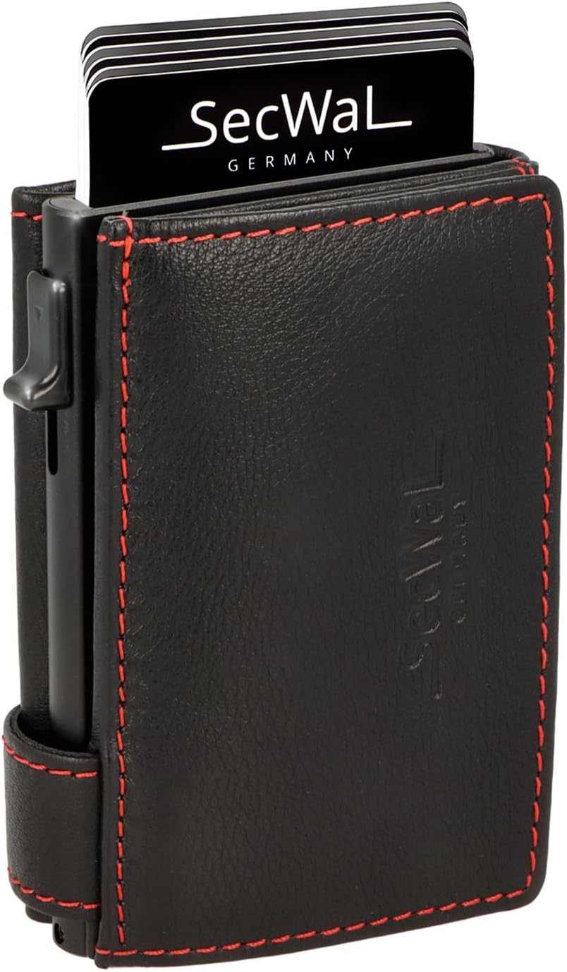 SecWal Kartenetui mit XXL Münzfach Druckknopf inkl. Geschenkbox - Made in Germany - Geldbörse inkl.