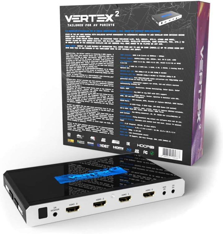 HDFury Vertex² HDF0115 4K HDMI Matrix-Umschalter und Extender 4x2, 18.5 x 11.5 x 2.4 Vertex² Single,