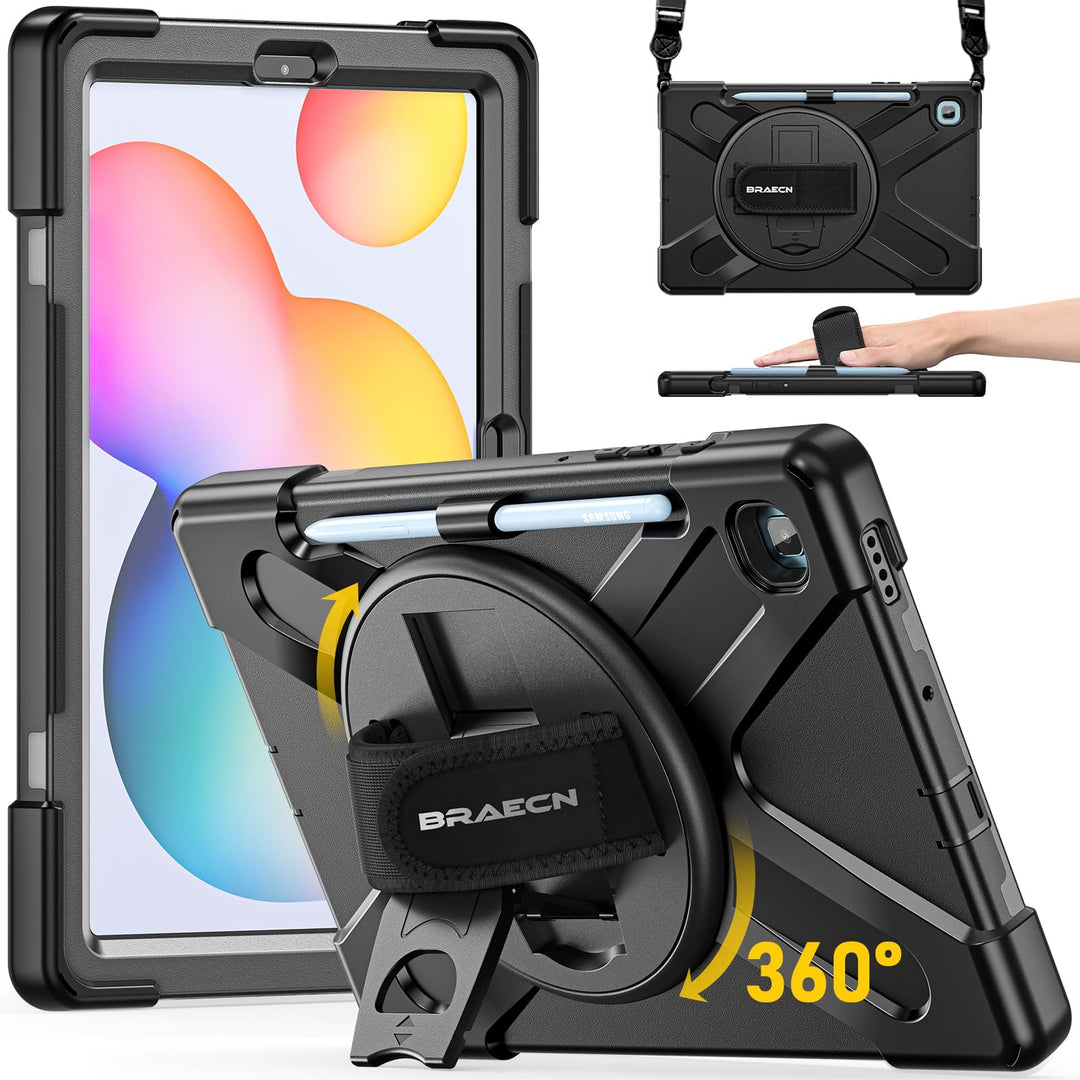BRAECN Hülle für Samsung Galaxy Tab S6 Lite 10,4 Zoll 2024/2022/2020 | Robuste Stossfeste Tragbare S