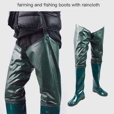 Angeln Watstiefel Rutschfest Wasserdichte Pvc-waten Hose Mit Schnallenstiefel Breath Hip Stiefel Grü