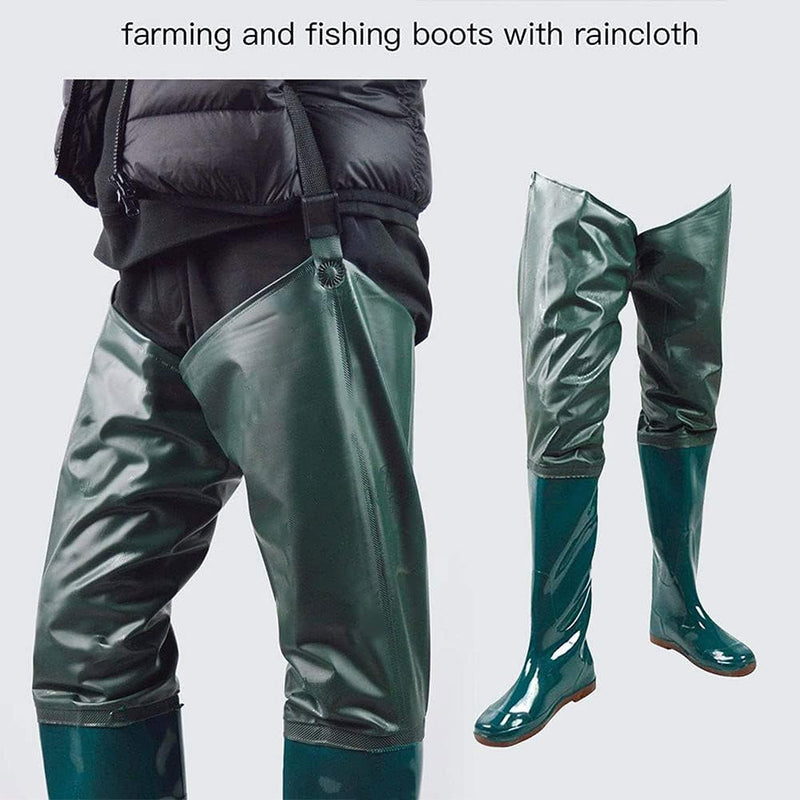 Angeln Watstiefel Rutschfest Wasserdichte Pvc-waten Hose Mit Schnallenstiefel Breath Hip Stiefel Grü