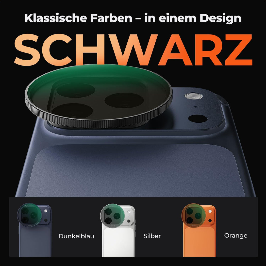 K&F CONCEPT FA301 Snap-On ND2-32 Filter kompatibel mit iPhone 17 Pro/Pro Max, 11,2g extrem Leichter