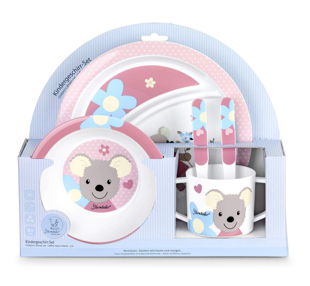 Sterntaler Geschirr-Set Mabel, Teller, Schale, Tasse, Löffel, Gabel, Alter: Für Babys ab 6 Monaten,