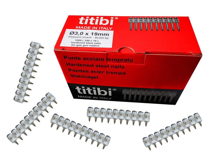 Nr. 1000 Titibi Nägel Ø3,0 x 16 mm, 100% kompatibel mit HILTI Gasschleifer: GX 100, GX 100-E, GX 120