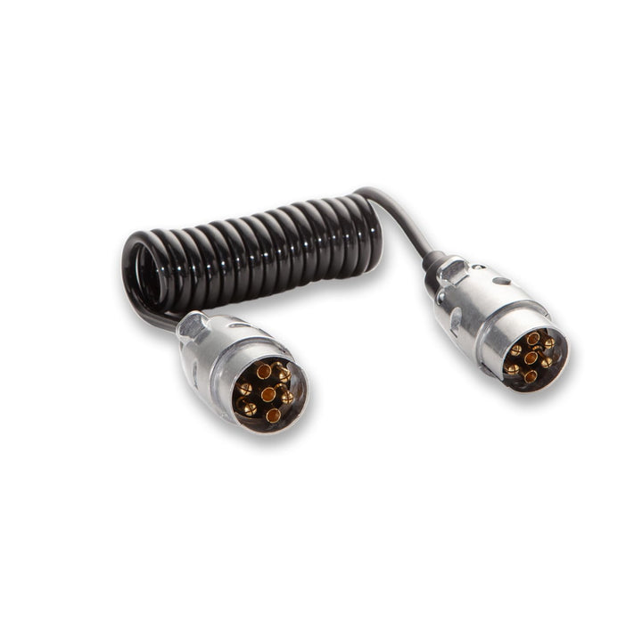 Anhängerkabel 7 Polig Spiralkabel 7 Polig Anhänger Stecker auf Stecker für KFZ Anhänger 2.0 Meter 2,