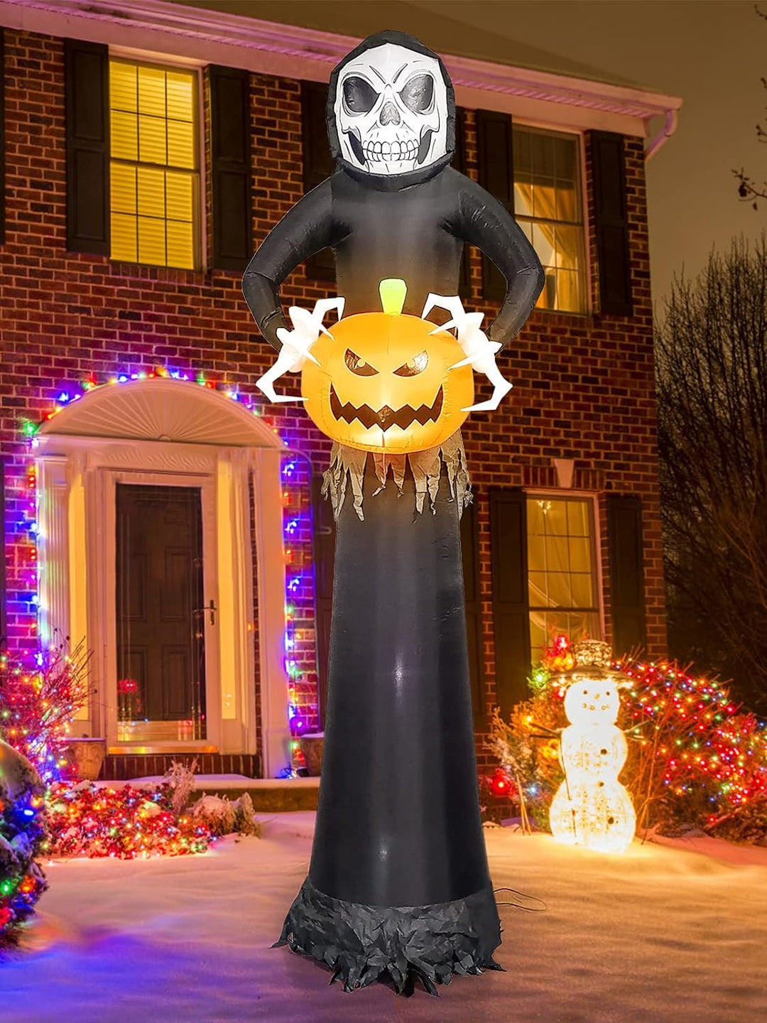 EBANKU 8.8Ft Halloween Aufblasbar Dekoration,Riesige Halloween Geist Kürbis mit LED-Lichtern für Lnn