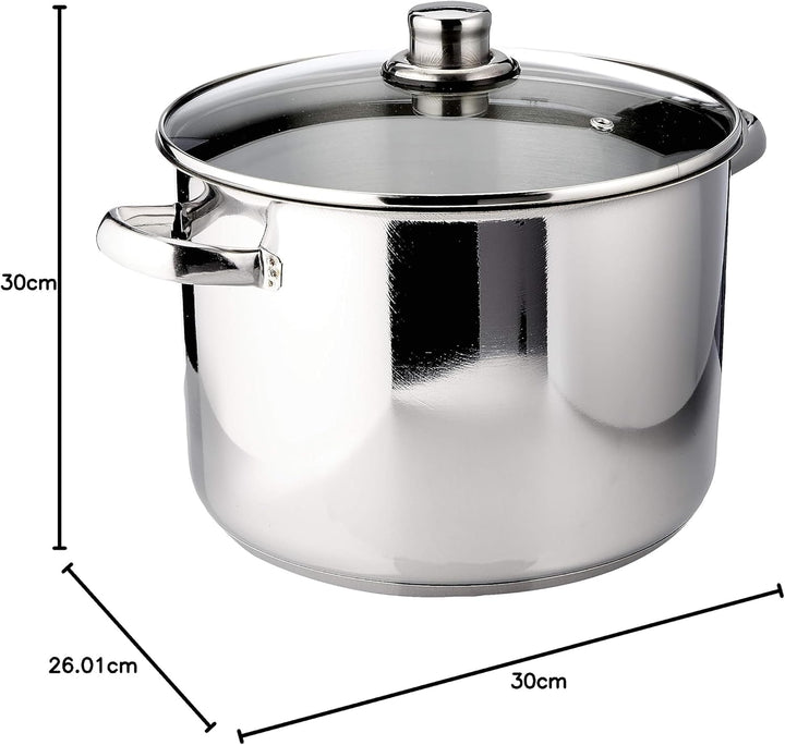 Karl Krüger A26 Topf, Edelstahl, silber, 24 cm, 10 Liter Allzwecktopf 10 Liter, Allzwecktopf 10 Lite