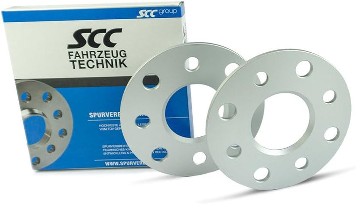 SCC Spurverbreiterung 10218E - silber eloxiert - LK: 110/5+108/5 NLB: 65,1 - 5mm - 2 Stück 5mm silbe