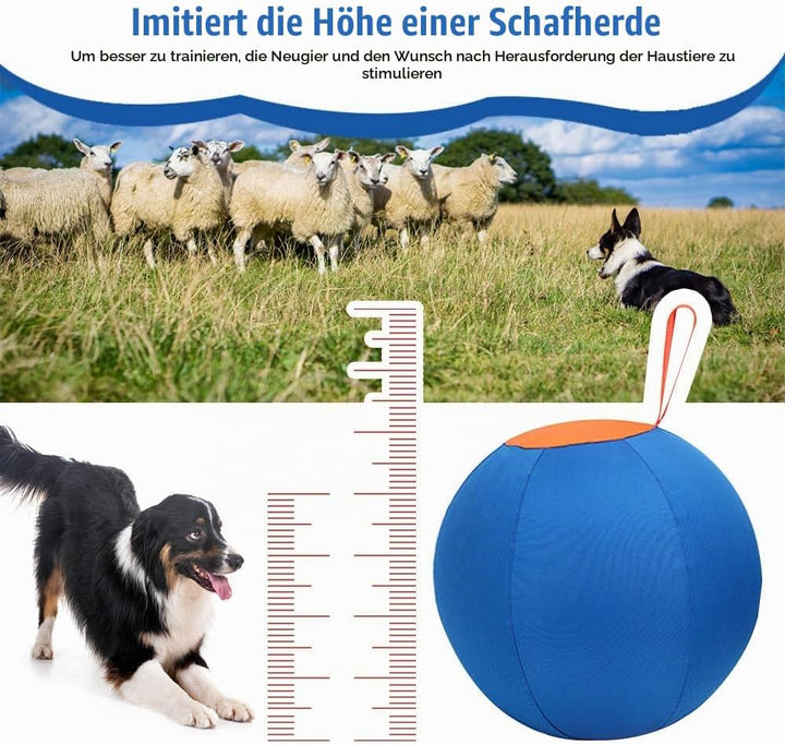 DONGKER Hüteball 18", 45cm Runde Herding Ball mit Ballabdeckung für Hund, Robuste Hundespielzeug mit