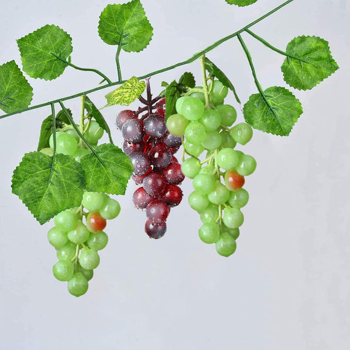 Molyorch 9 Stück Deko Kunststoff Weintrauben, Lebensechte Traube Deko, Künstliches Obst Gemüse Dekor
