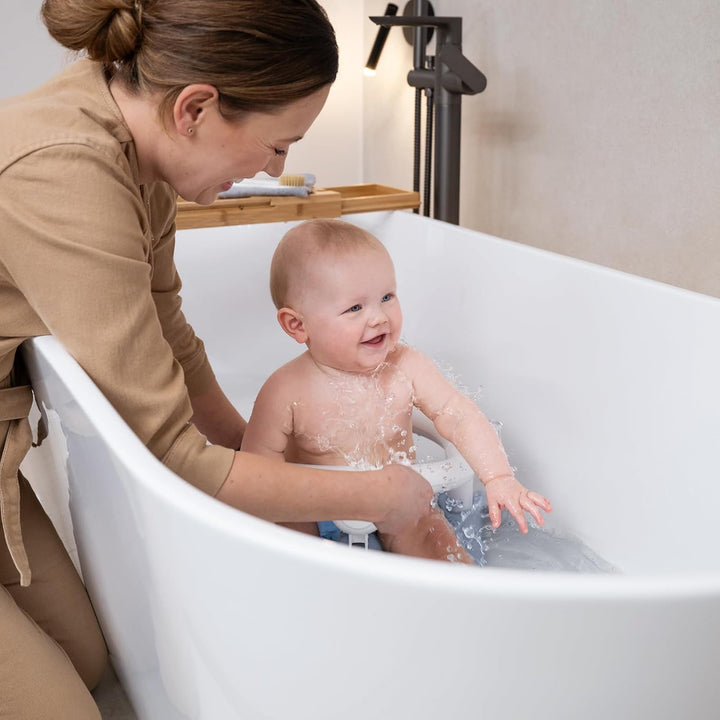Rotho Babydesign Badewannensitz blau - Rutschfeste und hoher Sitzkomfort mit Kindersicherung - Sitzh