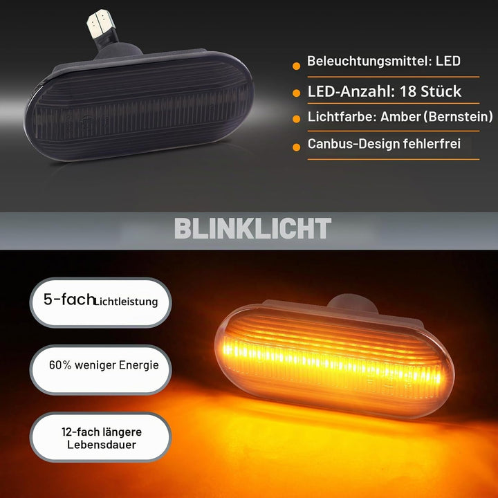 OZ-LAMPE Blinker Seitenblinker für VW Golf Mk3 Mk4 Bora Beetle Polo Jetta Sharan Lupo Multivan Trans