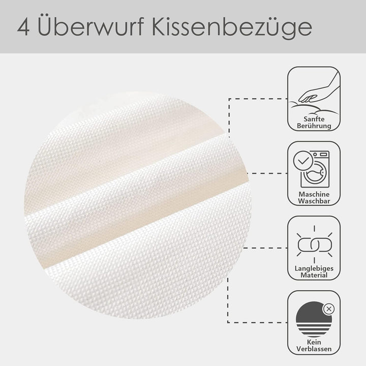 Set von 4 Kuhfell Wurfkissenbezüge 50x50, Kuhfell Kissenbezüge für Zuhause Wohnzimmer Dekor, Weiche