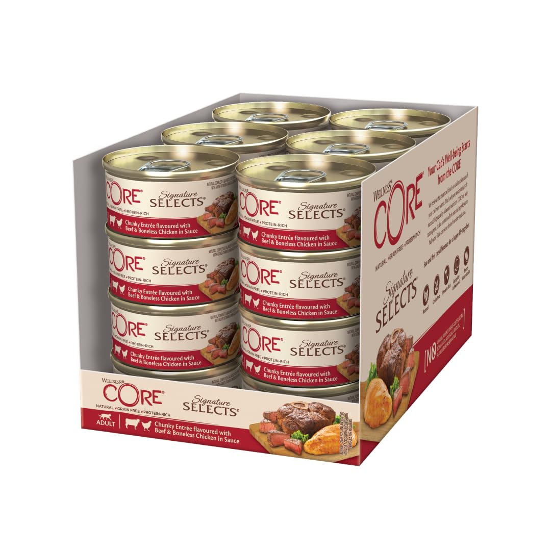 Wellness CORE Signature Selects, Katzenfutter nass in Sauce, getreidefrei, mit hohem Fleischanteil,