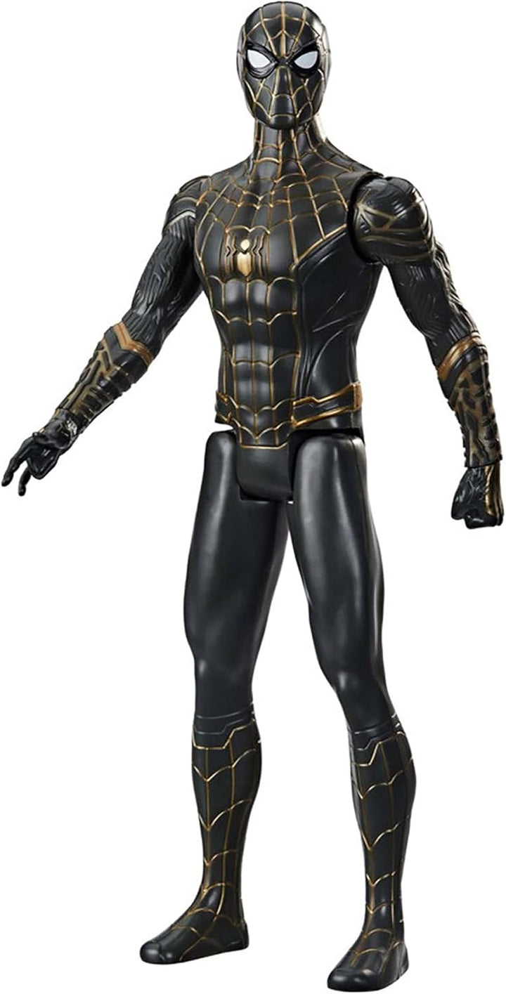 Spider-Man Marvel Titan Hero Series Actionfigur, 30 cm, schwarz-Goldener Anzug, Actionfigur, Spielze
