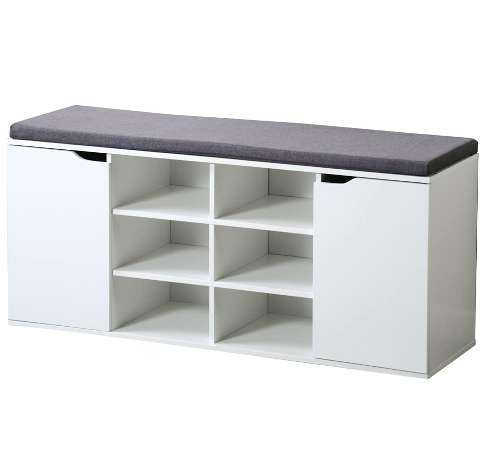 Kesper | Schuhschrank mit Sitzkissen, Material: Faserplatte, Masse: B103,5 x H48 cm x L29,5 cm, Farb