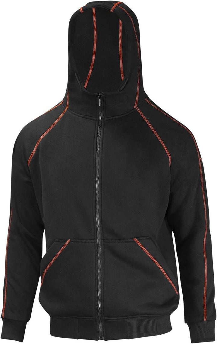 strongAnt Hoodie mit Reissverschluss für Herren warme Fleece Jacke mit Kapuze XS Schwarz / Orange, X
